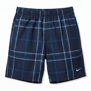 Nike Men’s Blue Plaid Athletic Shorts in Size Medium